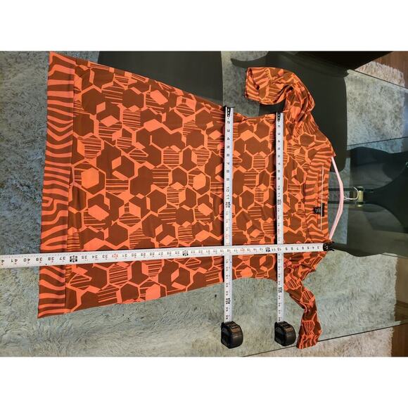 Attention Midi Dress Women XXL Multicolor Coral Honeycomb and Zebra Pattern - Picture 11 of 11